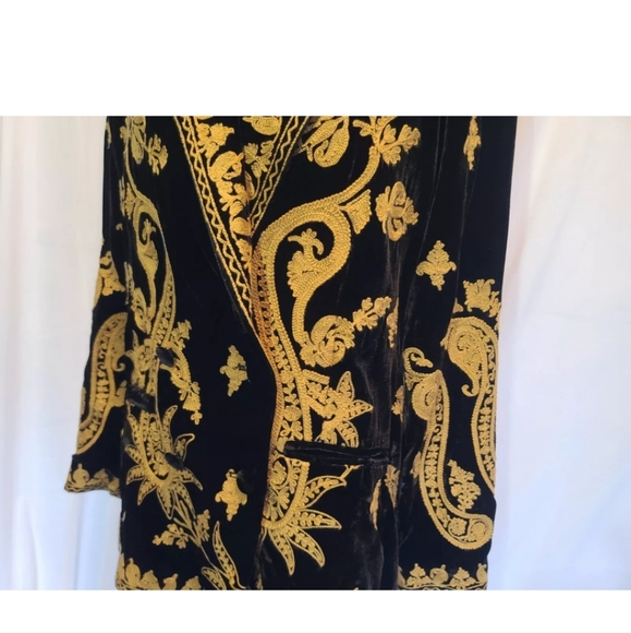 New W/Tags Free People Black Embroidered Magic Carpet Ride Blazer Small - Picture 7 of 12